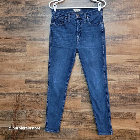 Madewell Jeans 28 Skinny 10" High Rise Hayes Wash Tummy Control Stretch Denim - Picture 1 of 13